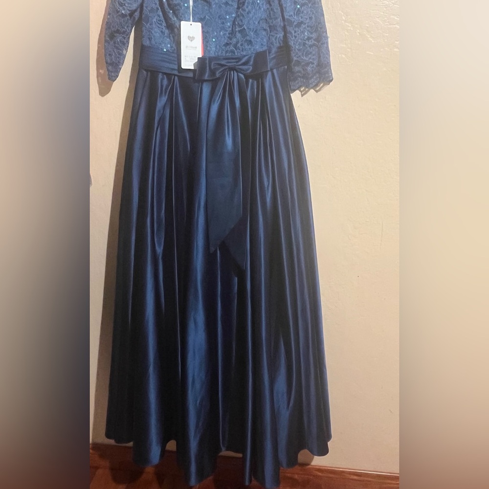 JJs House Deep Blue Maxi Dress with Lace